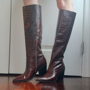 ALDO Crocodile Print Knee Boots